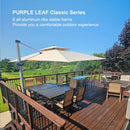 PURPLE LEAF Rectangular Large Outdoor Cantilever Umbrella With Base for Garden, Pool