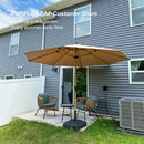 PURPLE LEAF Patio Market Umbrella Aluminum Outdoor Table Umbrella with Wood Color
