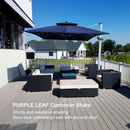 PURPLE LEAF Rectangular Large Outdoor Cantilever Umbrella With Base for Garden, Pool