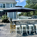 PURPLE LEAF Rectangular Large Outdoor Cantilever Umbrella With Base for Garden, Pool