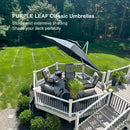PURPLE LEAF Rectangular Large Outdoor Cantilever Umbrella With Base for Garden, Pool