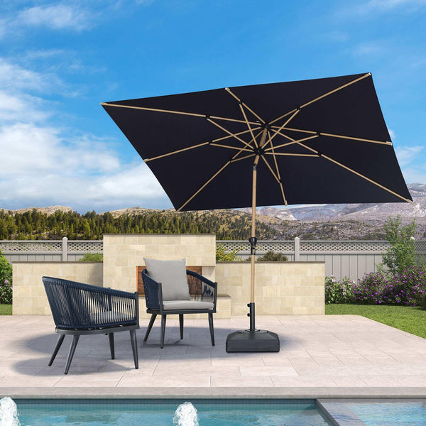 Wood-Color Aluminum Patio Umbrella