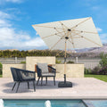 PURPLE LEAF Patio Market Umbrella Aluminum Outdoor Table Umbrella with Wood Color