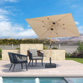 PURPLE LEAF Patio Market Umbrella Aluminum Outdoor Table Umbrella with Wood Color