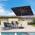 PURPLE LEAF Patio Market Umbrella Aluminum Outdoor Table Umbrella with Wood Color