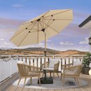 PURPLE LEAF Patio Market Umbrella Aluminum Outdoor Table Umbrella with Wood Color