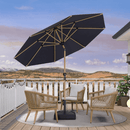 PURPLE LEAF Patio Market Umbrella Aluminum Outdoor Table Umbrella with Wood Color