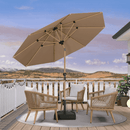 PURPLE LEAF Patio Market Umbrella Aluminum Outdoor Table Umbrella with Wood Color