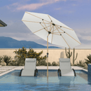 PURPLE LEAF Patio Market Umbrella Aluminum Outdoor Table Umbrella with Wood Color