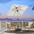 PURPLE LEAF Patio Market Umbrella Aluminum Outdoor Table Umbrella with Wood Color