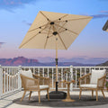 PURPLE LEAF Patio Market Umbrella Aluminum Outdoor Table Umbrella with Wood Color