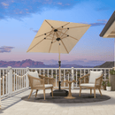 PURPLE LEAF Patio Market Umbrella Aluminum Outdoor Table Umbrella with Wood Color