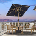 PURPLE LEAF Patio Market Umbrella Aluminum Outdoor Table Umbrella with Wood Color