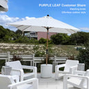 PURPLE LEAF Patio Market Umbrella Aluminum Outdoor Table Umbrella with Wood Color