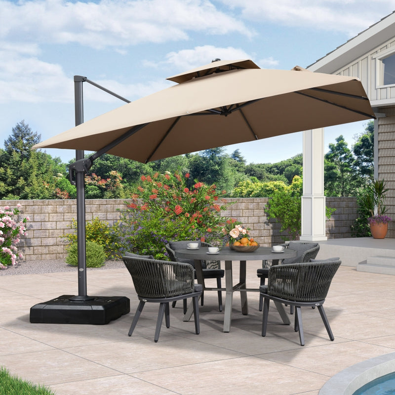 PURPLE LEAF Double Top 10 / 11 / 12 / 9 x 12 ft Square and Rectangle Outdoor Cantilever Umbrella