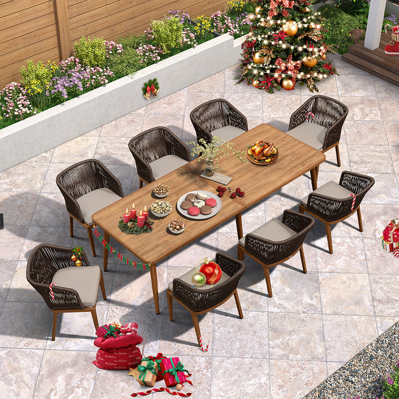 PURPLE LEAF 7/9/11 Pieces Patio Dining Set Cushions Wicker Outdoor Dining Table and Chairs