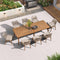 PURPLE LEAF 7/9/11 Pieces Dining Set Patio Metal Rectangular Table and Wicker Rattan Chairs