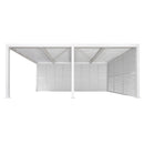 PURPLE LEAF Athena Louvered Pergola white Outdoor Aluminum Pergola with Shutter Wall Adjustable Gazebo Rainproof for Patio Deck Garden