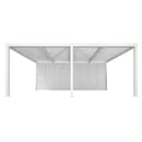 PURPLE LEAF Athena Louvered Pergola white Outdoor Aluminum Pergola with Shutter Wall Adjustable Gazebo Rainproof for Patio Deck Garden