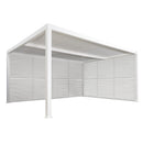 PURPLE LEAF Athena Louvered Pergola white Outdoor Aluminum Pergola with Shutter Wall Adjustable Gazebo Rainproof for Patio Deck Garden