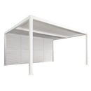 PURPLE LEAF Athena Louvered Pergola white Outdoor Aluminum Pergola with Shutter Wall Adjustable Gazebo Rainproof for Patio Deck Garden