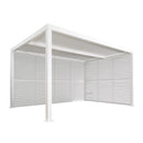 PURPLE LEAF Athena Louvered Pergola white Outdoor Aluminum Pergola with Shutter Wall Adjustable Gazebo Rainproof for Patio Deck Garden