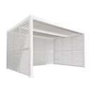 PURPLE LEAF Athena Louvered Pergola white Outdoor Aluminum Pergola with Shutter Wall Adjustable Gazebo Rainproof for Patio Deck Garden