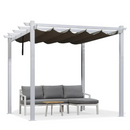 PURPLE LEAF Outdoor Retractable Pergola Aluminum White Pergola with Sun Shade Canopy Patio Modern Shelter for Garden Yard Deck