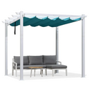 PURPLE LEAF Outdoor Retractable Pergola Aluminum White Pergola with Sun Shade Canopy Patio Modern Shelter for Garden Yard Deck