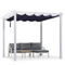 PURPLE LEAF Outdoor Retractable Pergola Aluminum White Pergola with Sun Shade Canopy Patio Modern Shelter for Garden Yard Deck