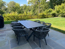 PURPLE LEAF Patio Dining Sets with Aluminum Frame Table & Handwoven Wicker Chairs Grey