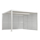 PURPLE LEAF Athena Louvered Pergola white Outdoor Aluminum Pergola with Shutter Wall Adjustable Gazebo Rainproof for Patio Deck Garden