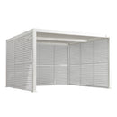 PURPLE LEAF Athena Louvered Pergola white Outdoor Aluminum Pergola with Shutter Wall Adjustable Gazebo Rainproof for Patio Deck Garden