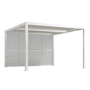 PURPLE LEAF Athena Louvered Pergola white Outdoor Aluminum Pergola with Shutter Wall Adjustable Gazebo Rainproof for Patio Deck Garden