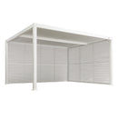 PURPLE LEAF Athena Louvered Pergola white Outdoor Aluminum Pergola with Shutter Wall Adjustable Gazebo Rainproof for Patio Deck Garden