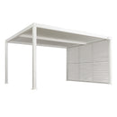 PURPLE LEAF Athena Louvered Pergola white Outdoor Aluminum Pergola with Shutter Wall Adjustable Gazebo Rainproof for Patio Deck Garden