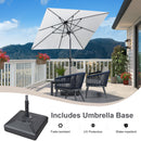 PURPLE LEAF Crank and Tilt Rectangular Outdoor Patio Market Umbrella with Base