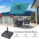 PURPLE LEAF Crank and Tilt Square Patio Table Umbrella with Base for Garden Porch