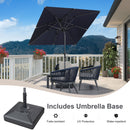 PURPLE LEAF Crank and Tilt Square Patio Table Umbrella with Base for Garden Porch