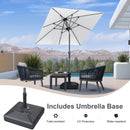 PURPLE LEAF Crank and Tilt Rectangular Outdoor Patio Market Umbrella with Base