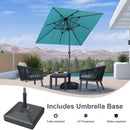 PURPLE LEAF Crank and Tilt Rectangular Outdoor Patio Market Umbrella with Base