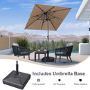PURPLE LEAF Crank and Tilt Rectangular Outdoor Patio Market Umbrella with Base
