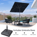 PURPLE LEAF Crank and Tilt Square Patio Table Umbrella with Base for Garden Porch