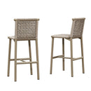 PURPLE LEAF Bar Stools Set of 2 with Back Aluminum Patio Counter Height Stools for Pool Lawn Kitchen All Weather Wicker Outdoor Bar Chairs