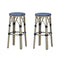 PURPLE LEAF Patio Round Bar Stools Set of 2 Outdoor Backless Barstools Woven Rattan Bar Chair  for Indoor Kitchen Island Bistros Cafe Restaurant
