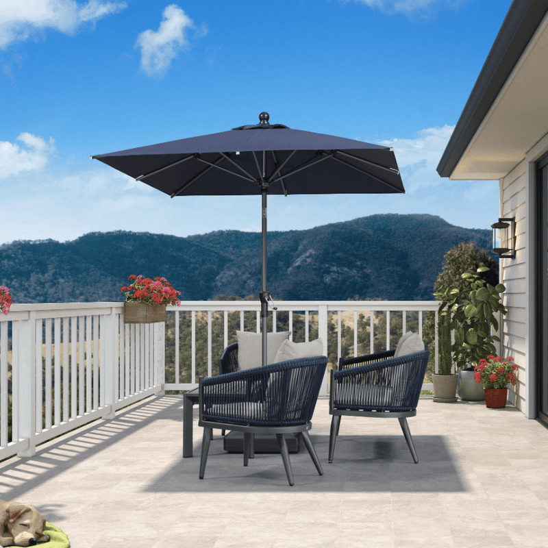 PURPLE LEAF Crank and Tilt Table Umbrella Outdoor Patio Market Umbrella with Visible Hand Crank System