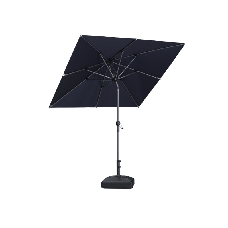 PURPLE LEAF Crank and Tilt Table Umbrella Outdoor Patio Market Umbrella with Visible Hand Crank System