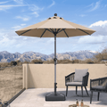 PURPLE LEAF Crank and Tilt Table Umbrella Outdoor Patio Market Umbrella with Visible Hand Crank System