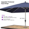 PURPLE LEAF Deluxe Aluminum Market Umbrella, Outdoor Table Umbrella for Patio, Porch