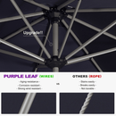 PURPLE LEAF Deluxe Aluminum Market Umbrella, Outdoor Table Umbrella for Patio, Porch